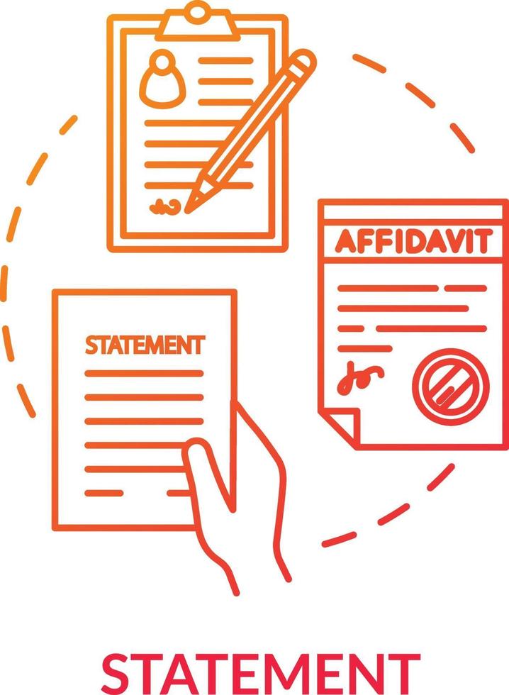 Statement red concept icon vector