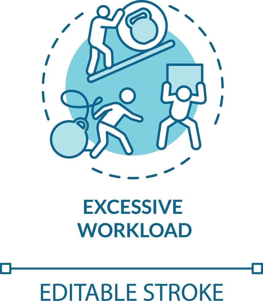 Excessive workload turquoise concept icon vector