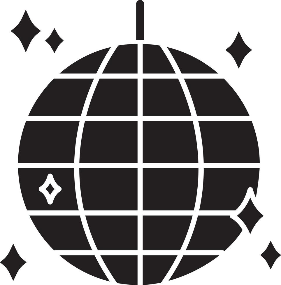 Disco ball black glyph icon vector