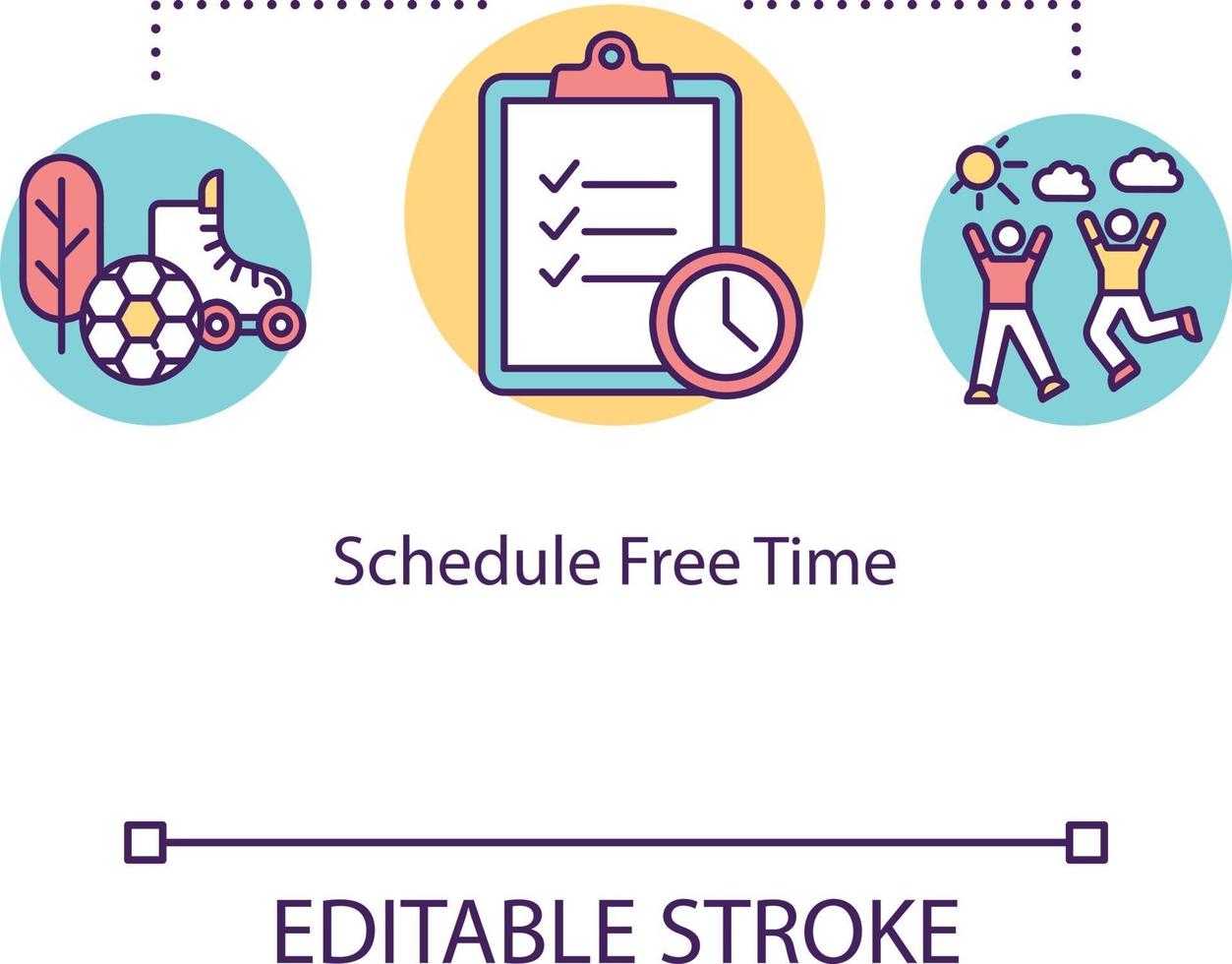 Schedule free time concept icon vector