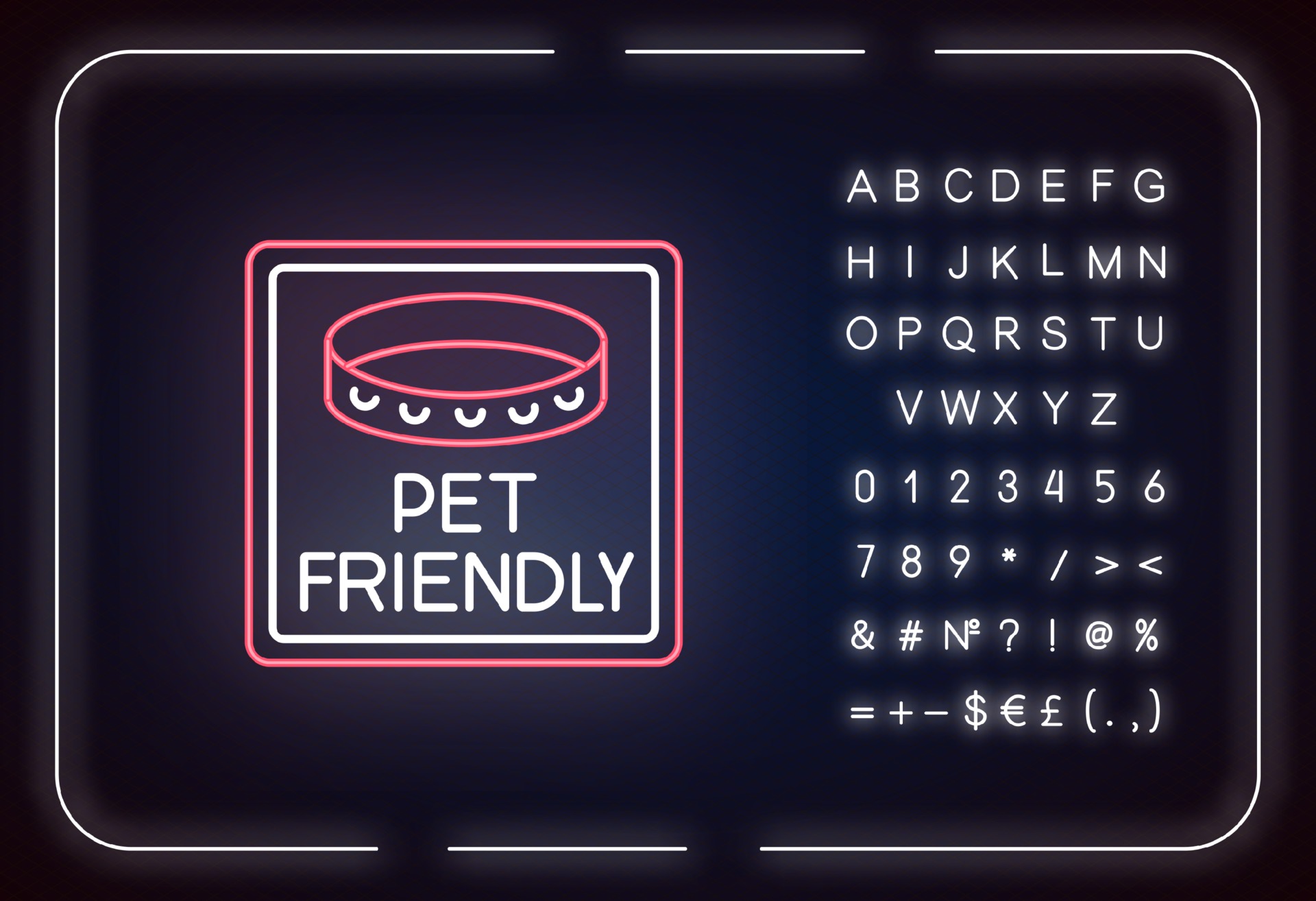 Pet friendly area sign neon light icon 3414703 Vector Art at Vecteezy