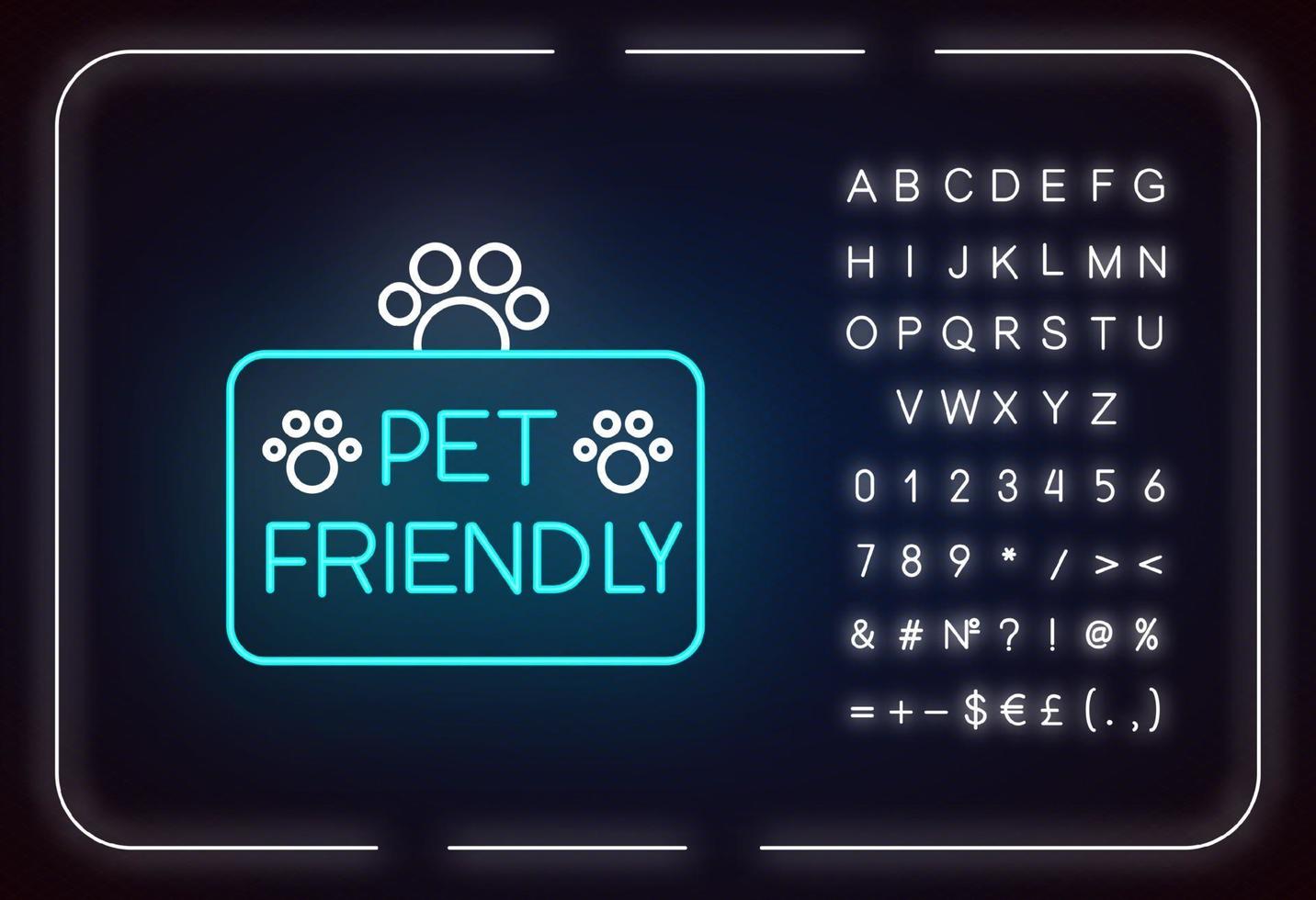 Pet friendly territory neon light icon vector