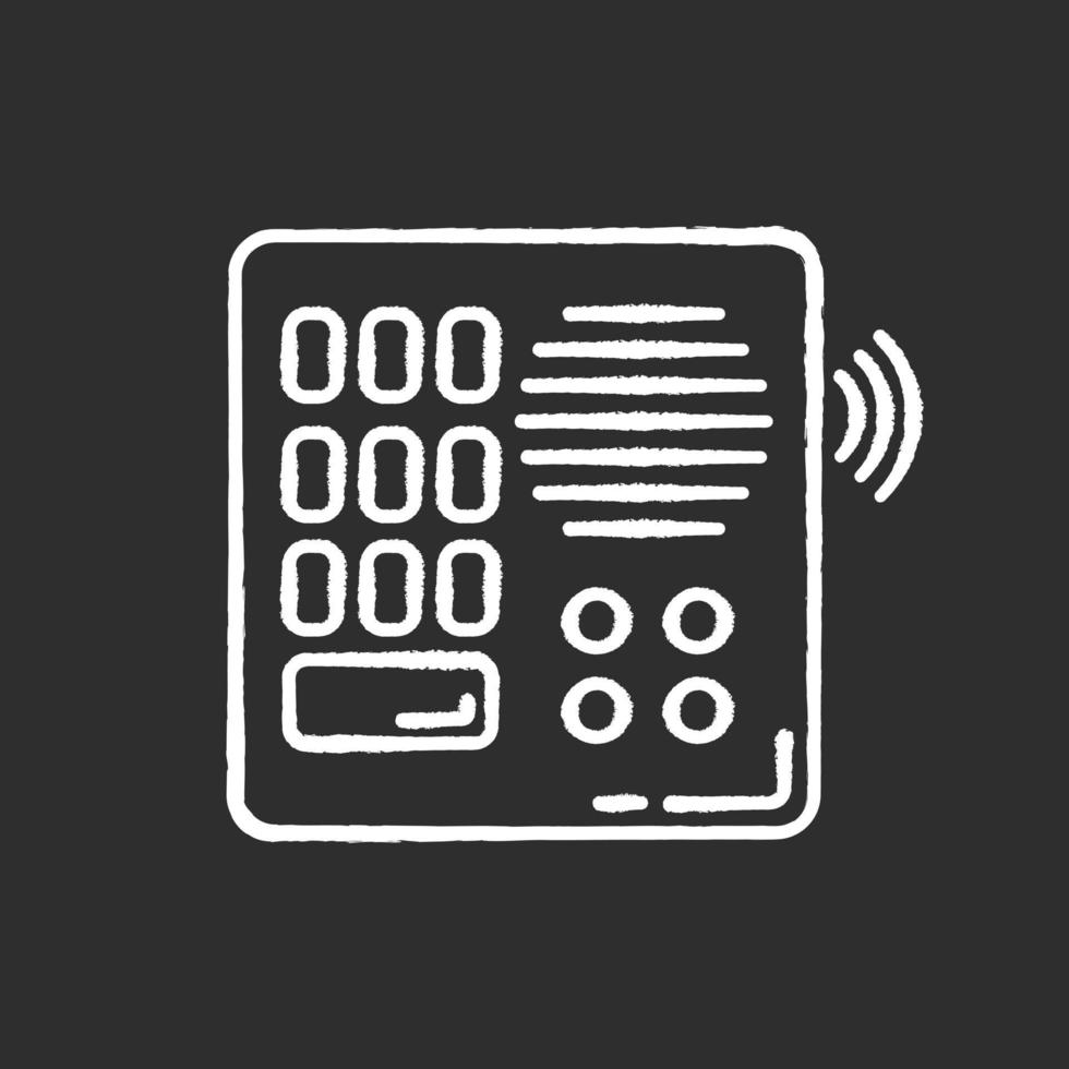 Intercom chalk white icon on black background vector