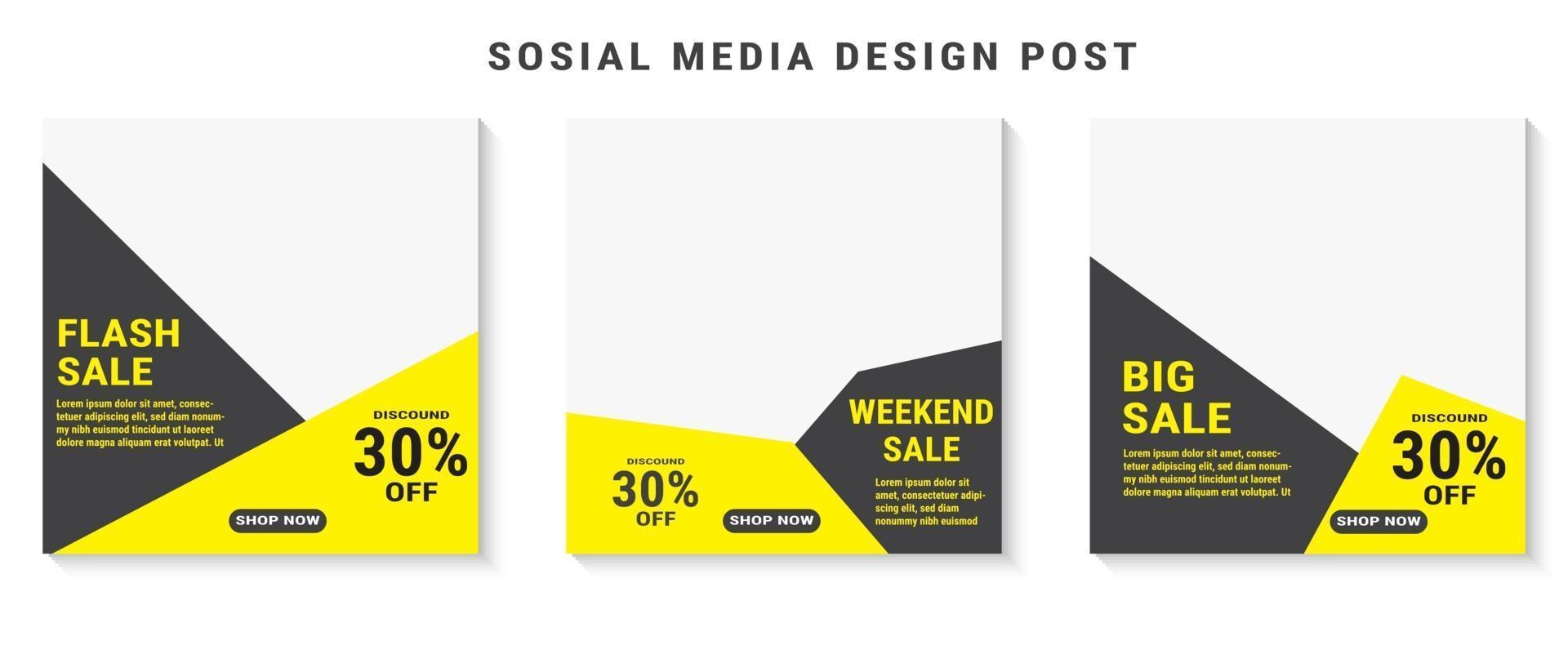 collection of social media banner template for social media post vector