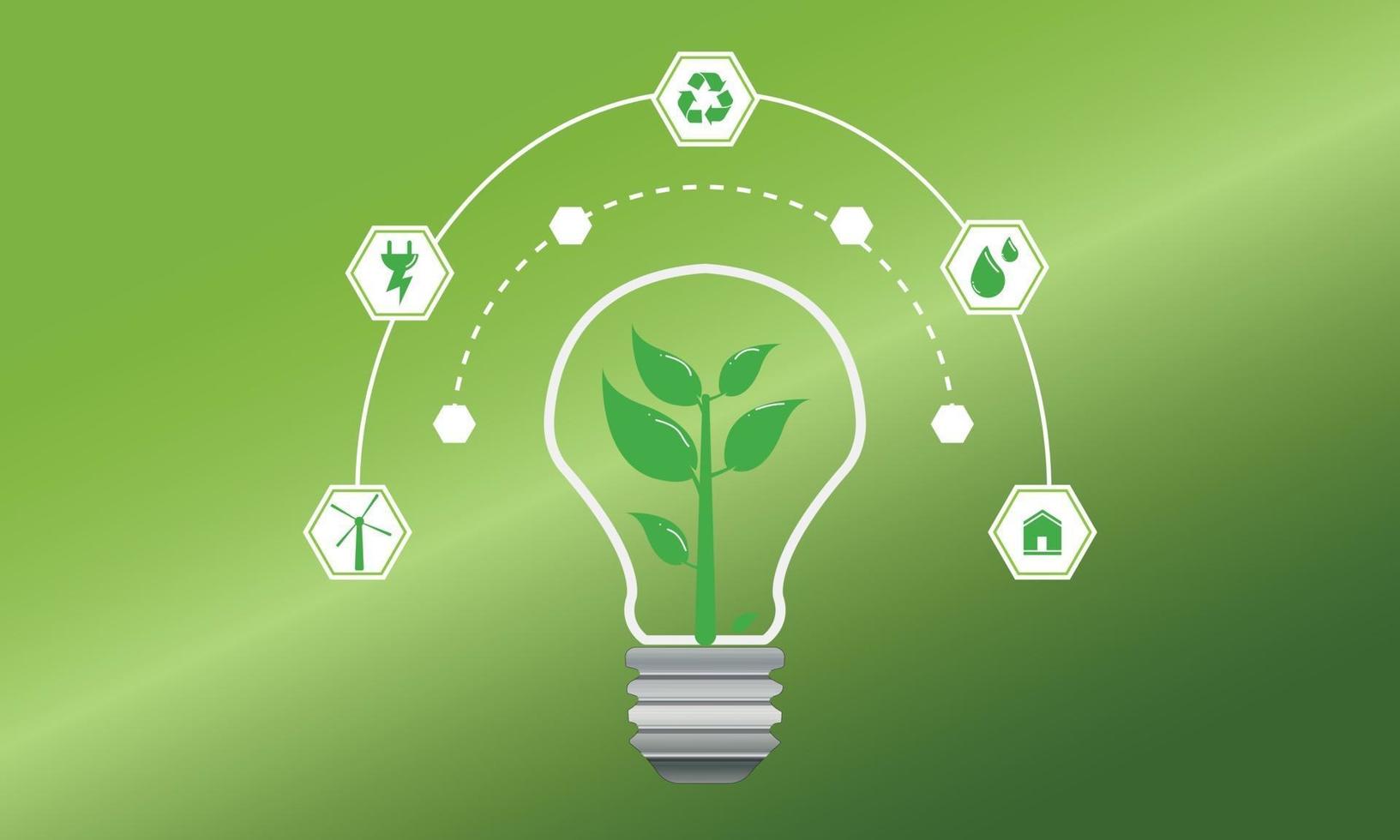Renewable  sustainable energy sources design vector