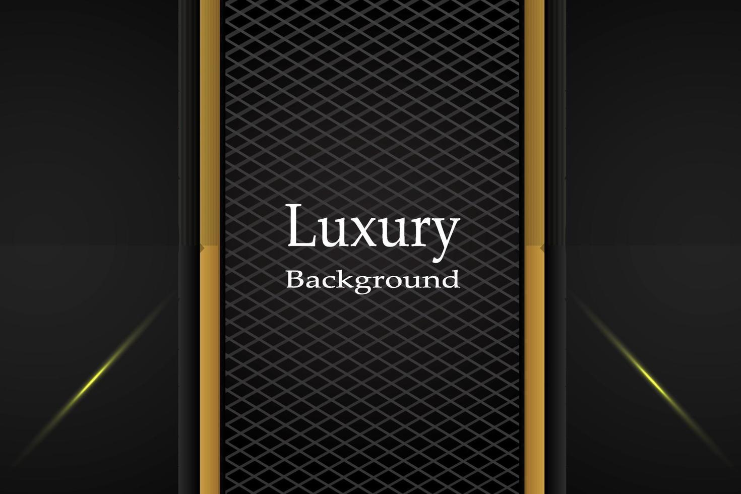 Luxury Carbon fiber background with golden lines vector