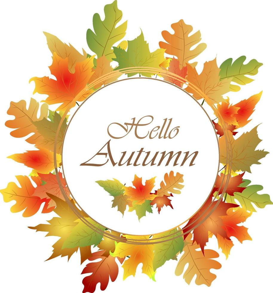 Autumn Frame with Colorful Leaves vector