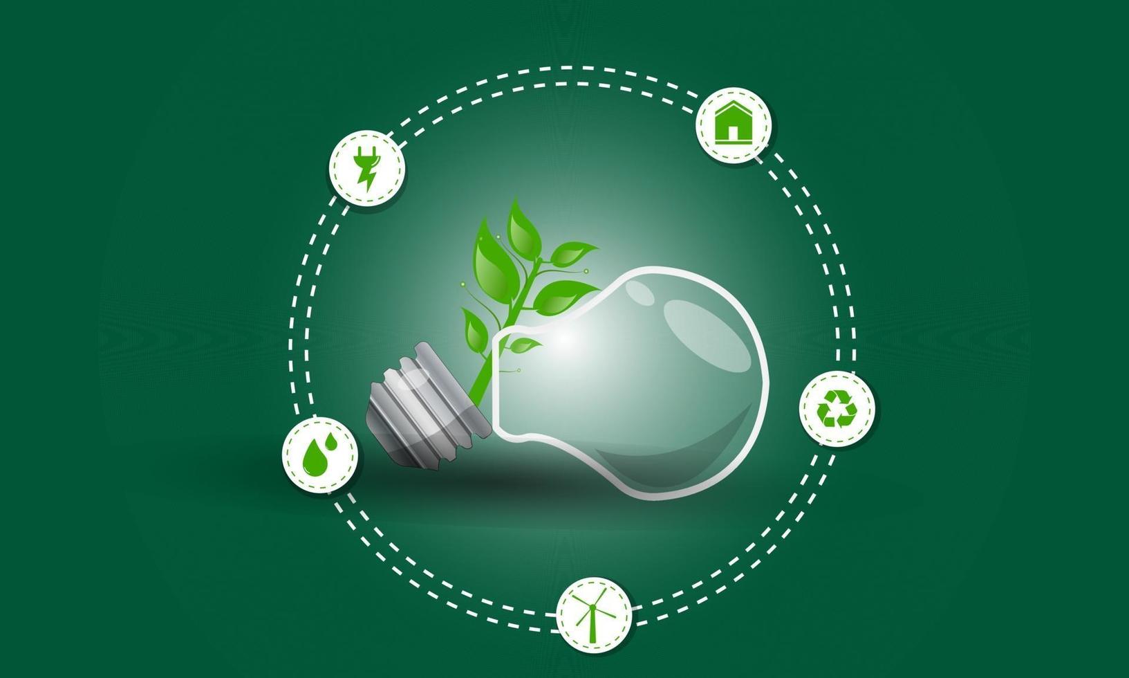 Think Green Eco energy flat icons climate change Renewable design vector