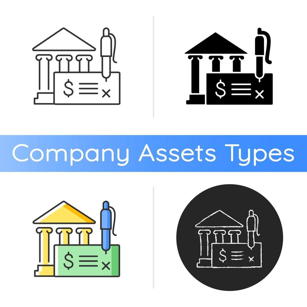 Bank draft icon vector