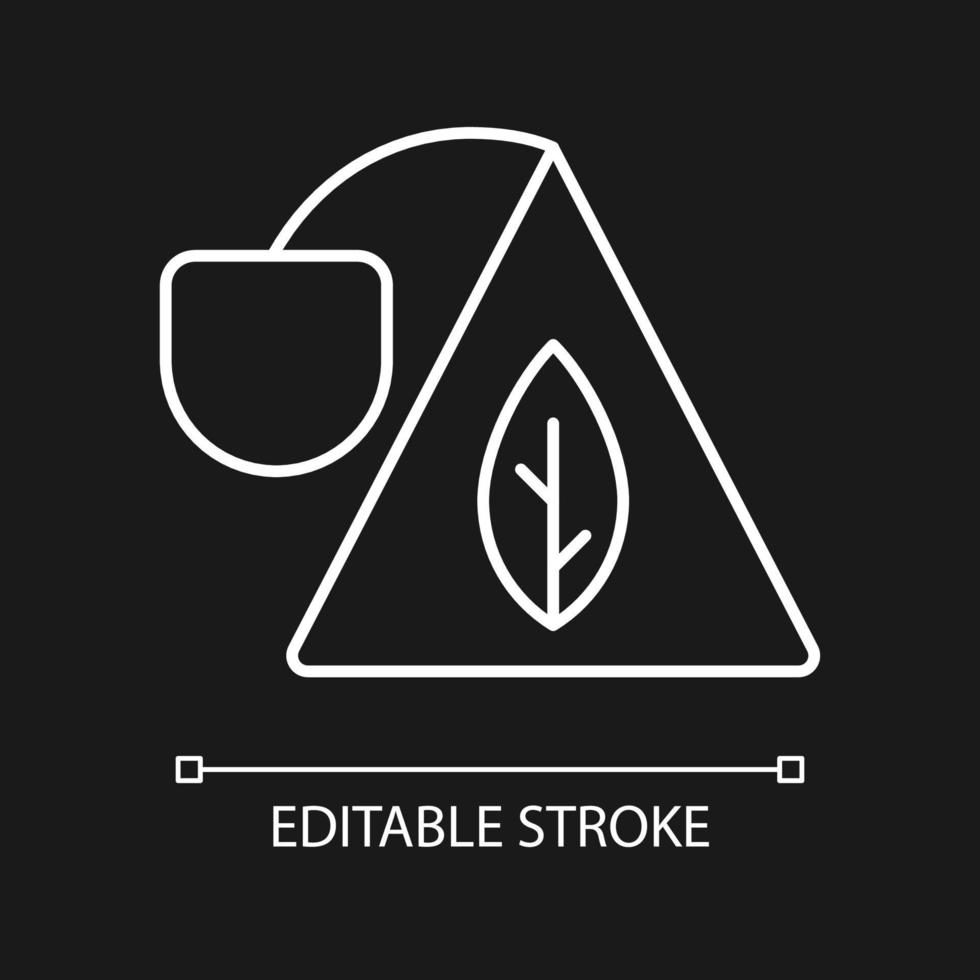 Sachet white linear icon for dark theme vector