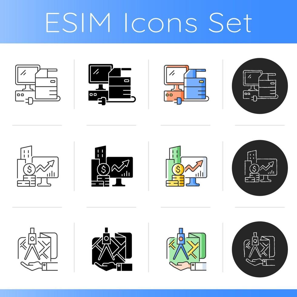 Land owning icons set vector