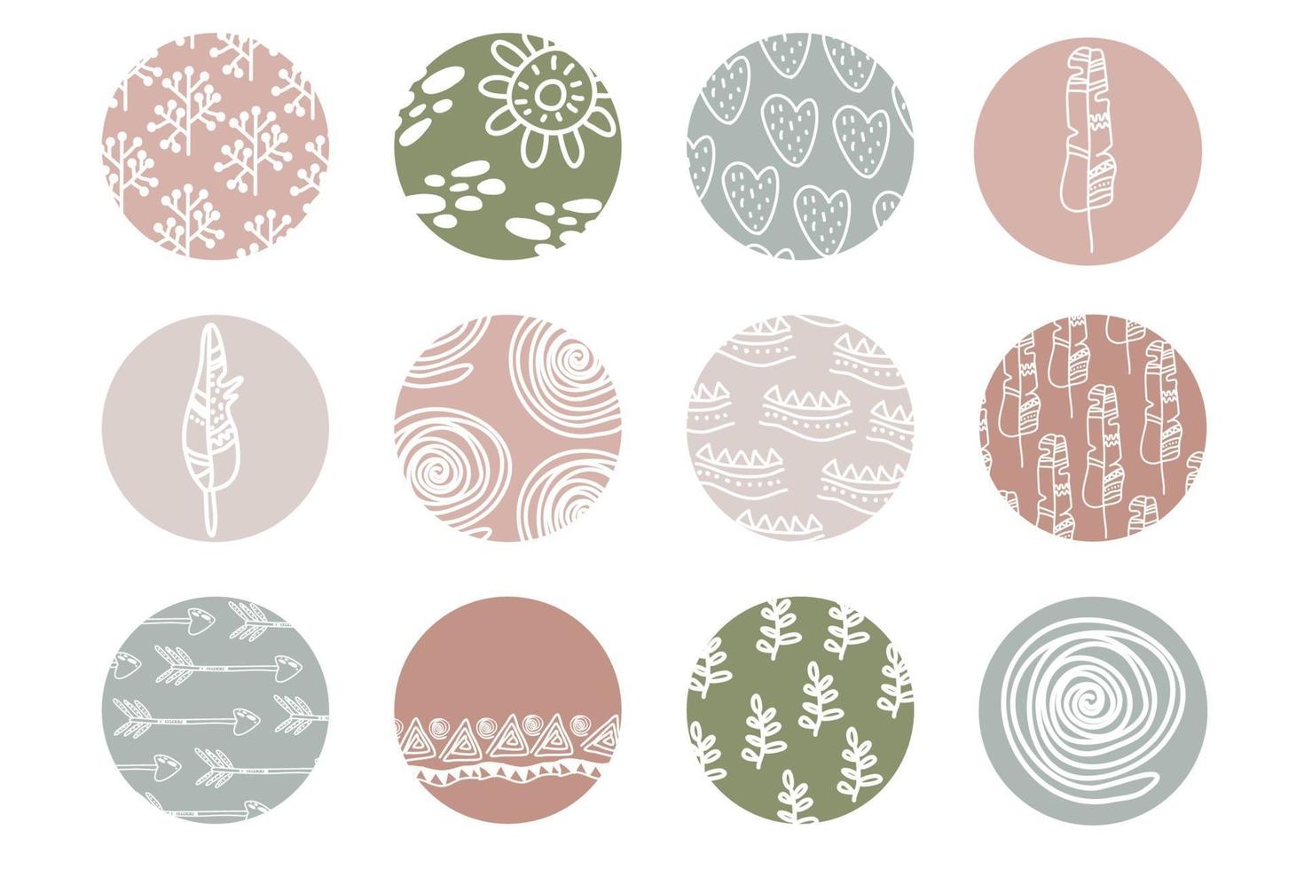 Highlight cover set icons. boho icons social media template vector