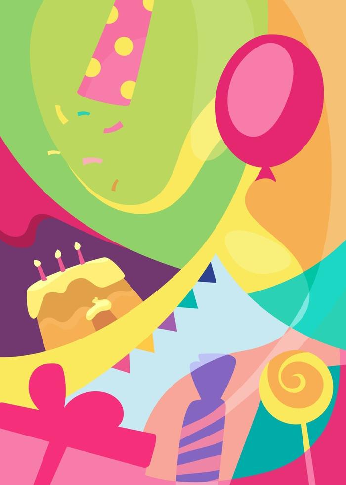 Colorful Happy Birthday poster. vector