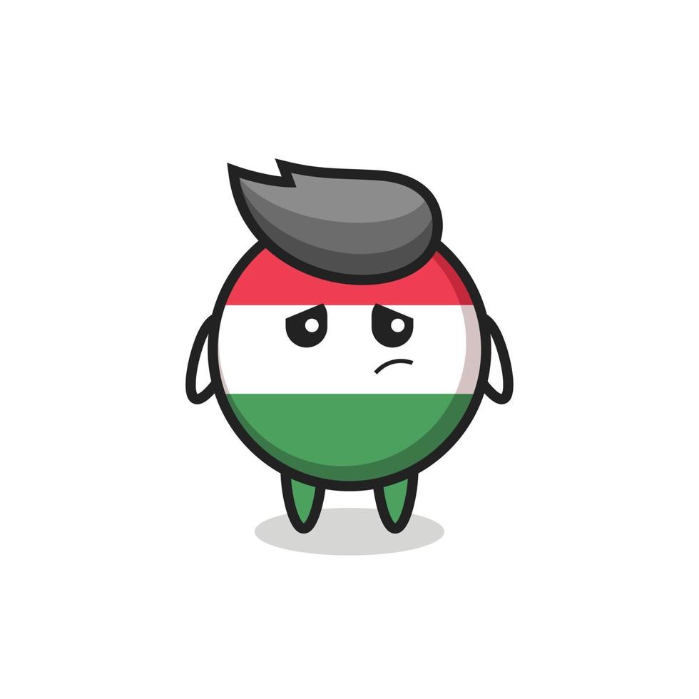 the lazy gesture of hungary flag badge cartoon character vector