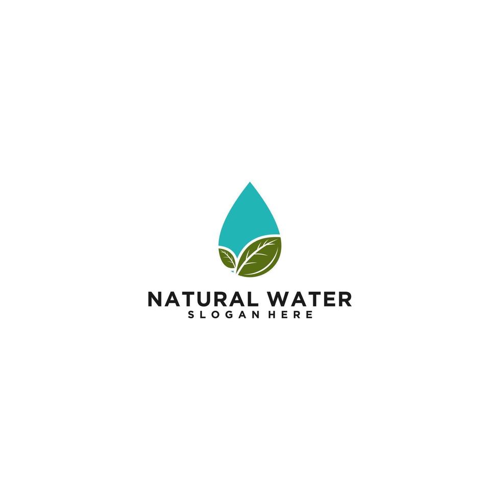 natural water logo template in white background vector
