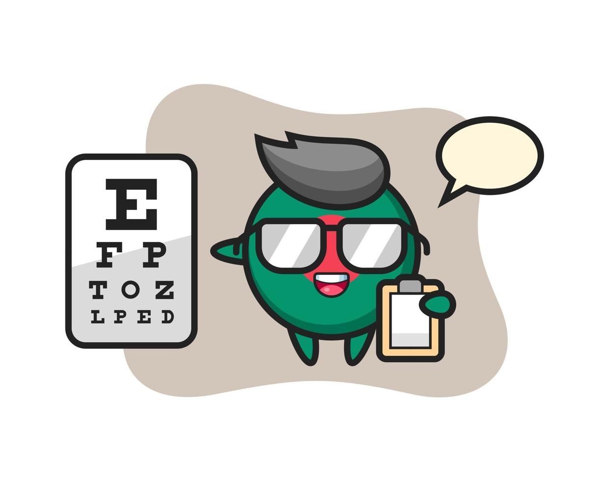 Illustration of bangladesh flag badge mascot as an ophthalmologist vector