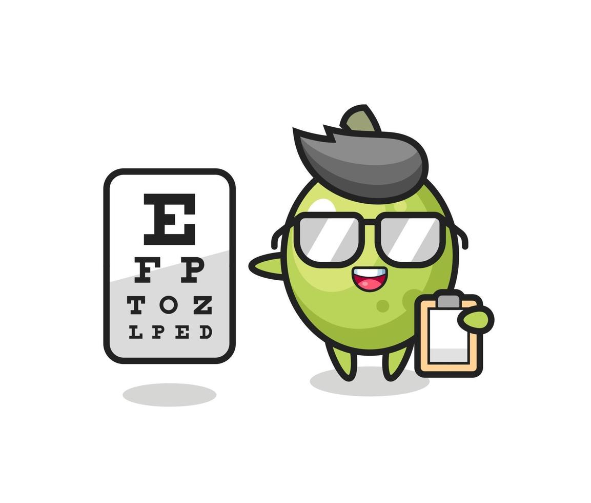 Illustration of olive mascot as an ophthalmologist vector