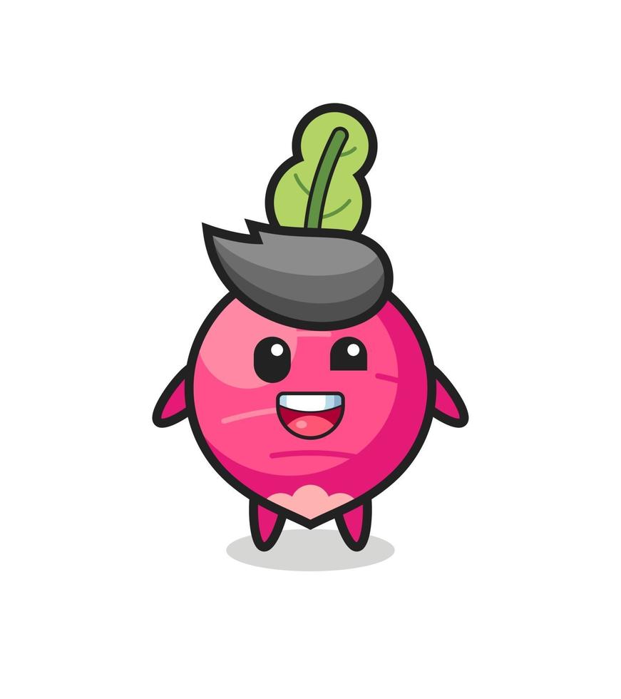 illustration of a radish character with awkward poses vector