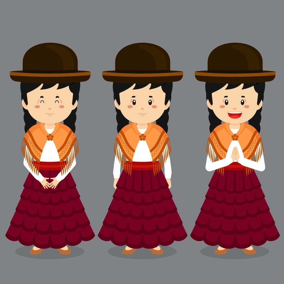 Bolivia Character with Various Expression vector