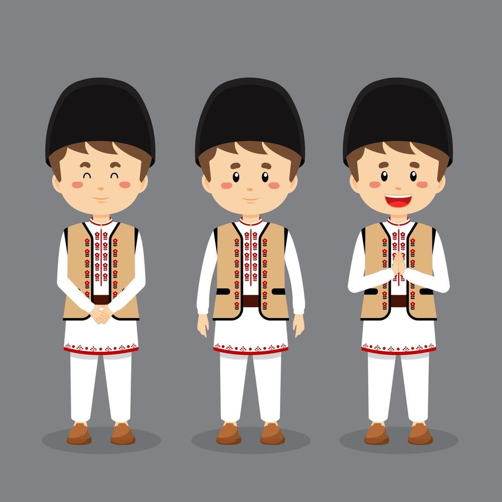 Romanians Character with Various Expression vector