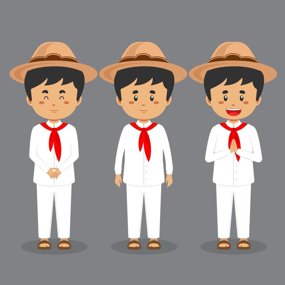 personaje mexicano con varias expresiones. vector