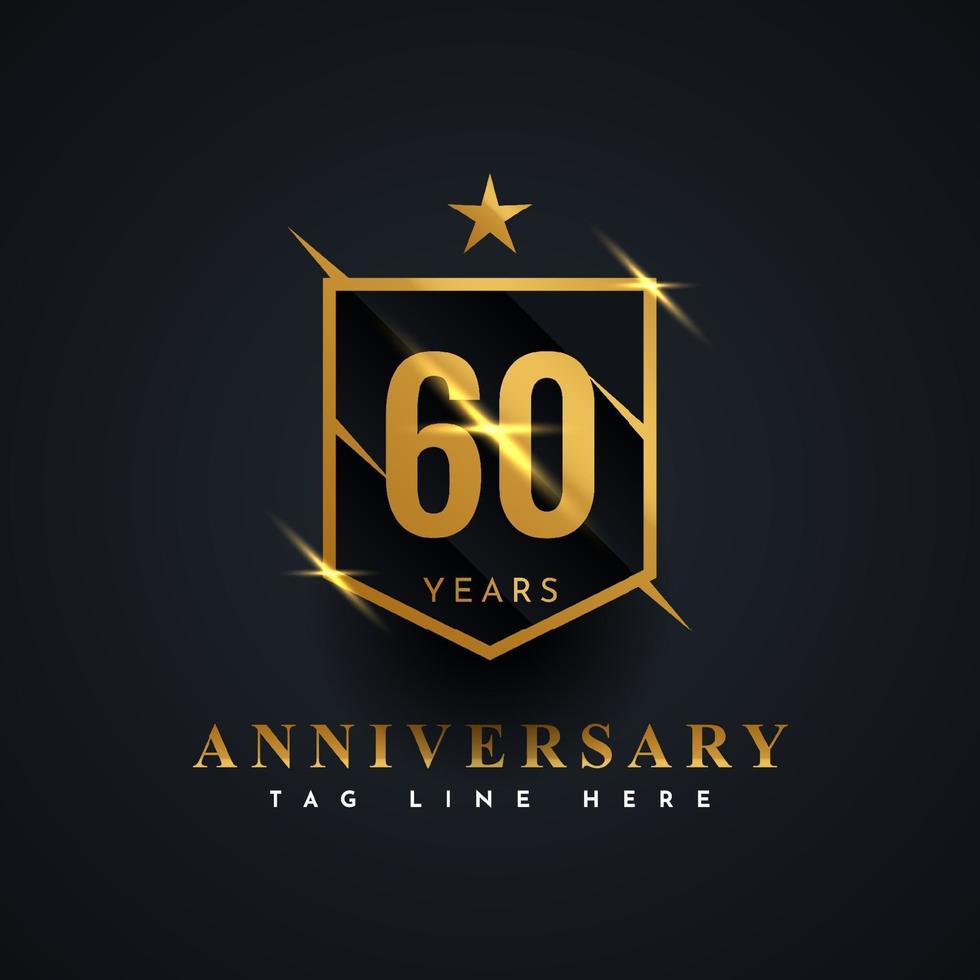 60 Year Anniversary Emblem Bagde Label Template Design vector