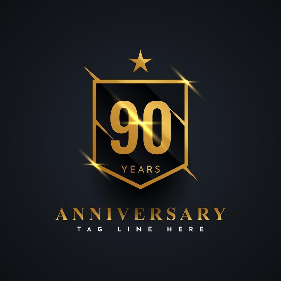 90 Year Anniversary Emblem Bagde Label Template Design vector