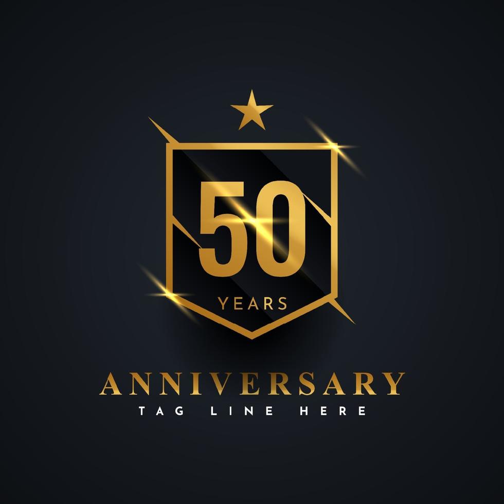 50 Year Anniversary Emblem Bagde Label Template Design vector