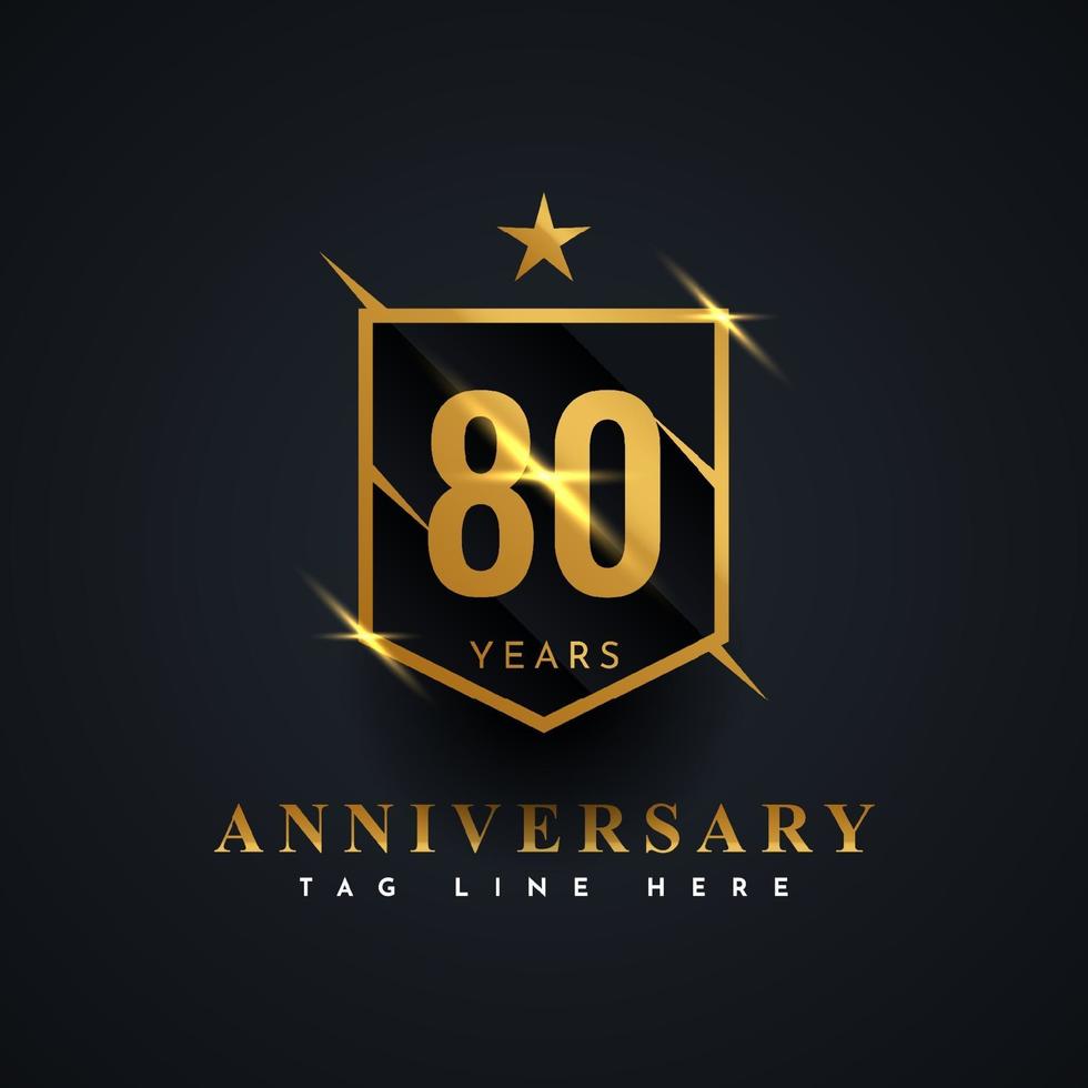 80 Year Anniversary Emblem Bagde Label Template Design vector