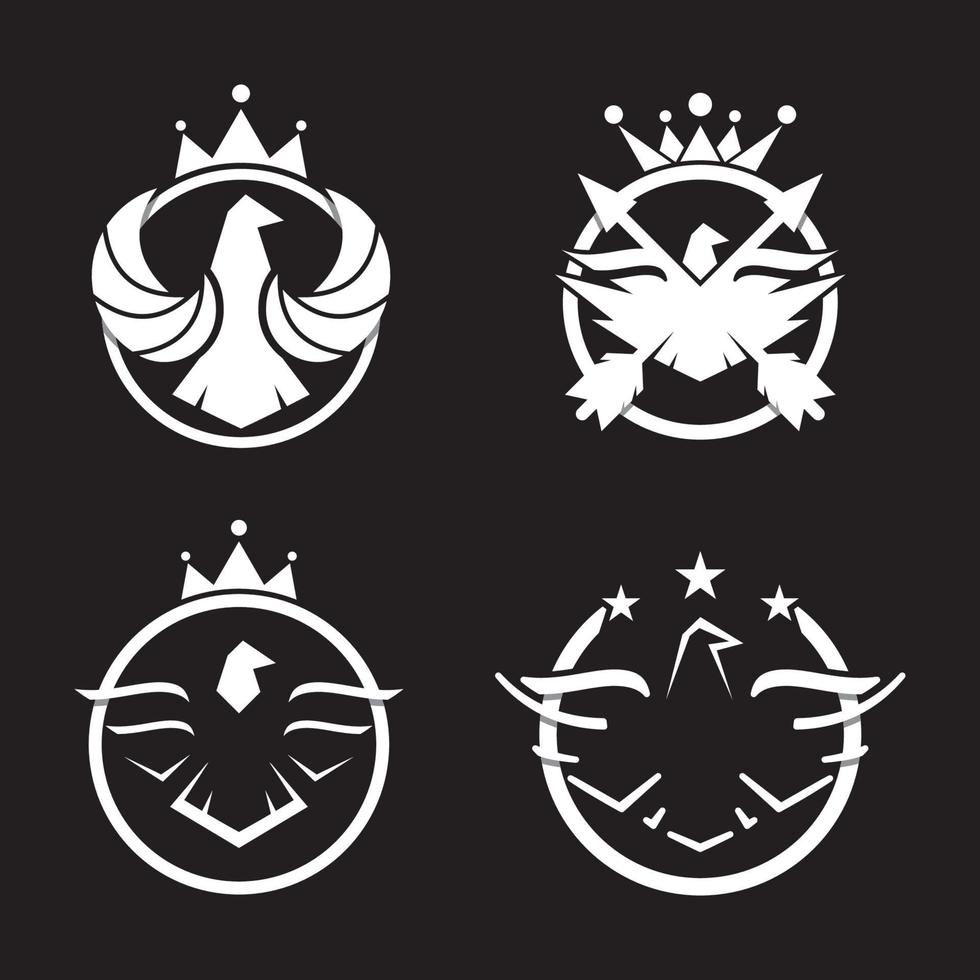 diseño de conjunto de iconos de vector de plantilla de logotipo de águila