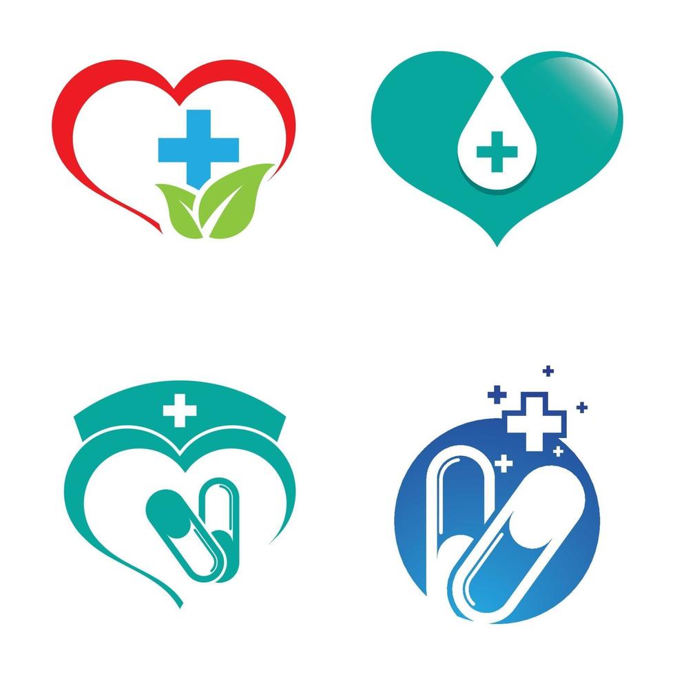Pharmacy logo template vector icon set design