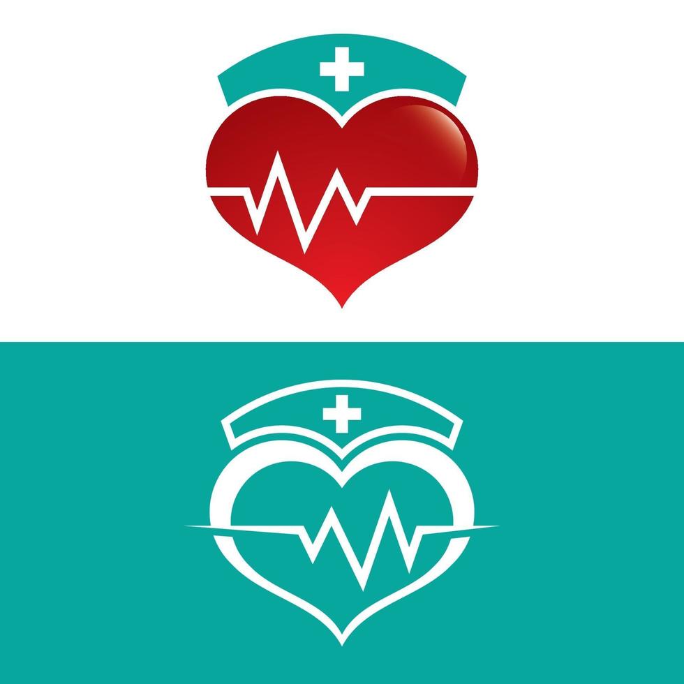 Heart care logo template vector icon design