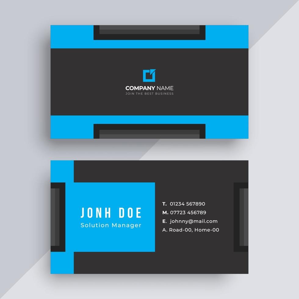 Blue business card design template vector