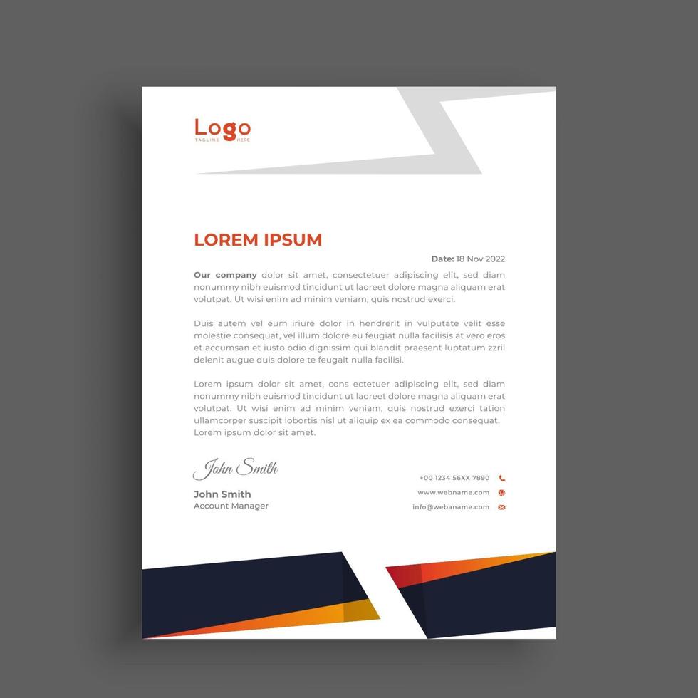 Business letterhead design template vector
