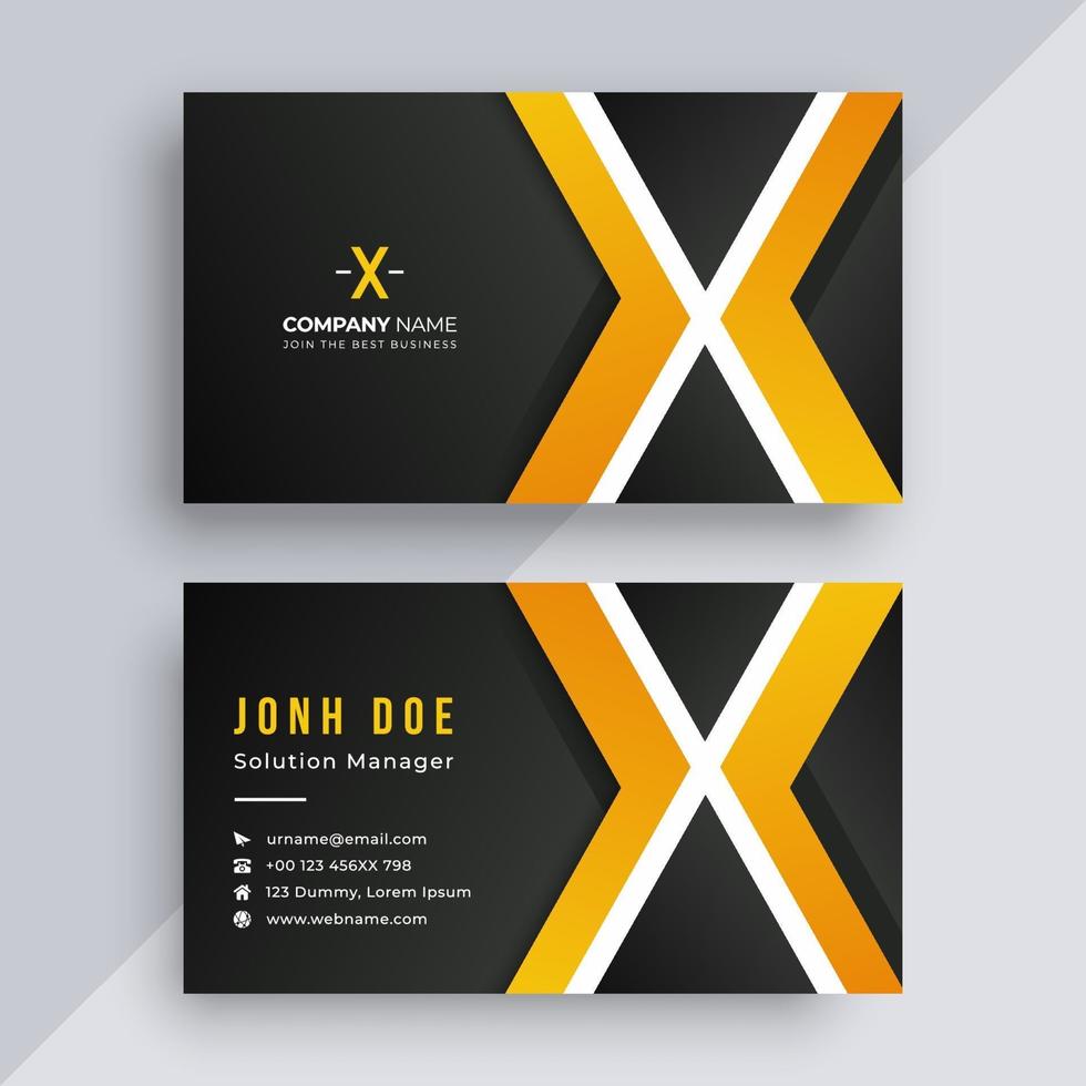 Black and yellow business card vector