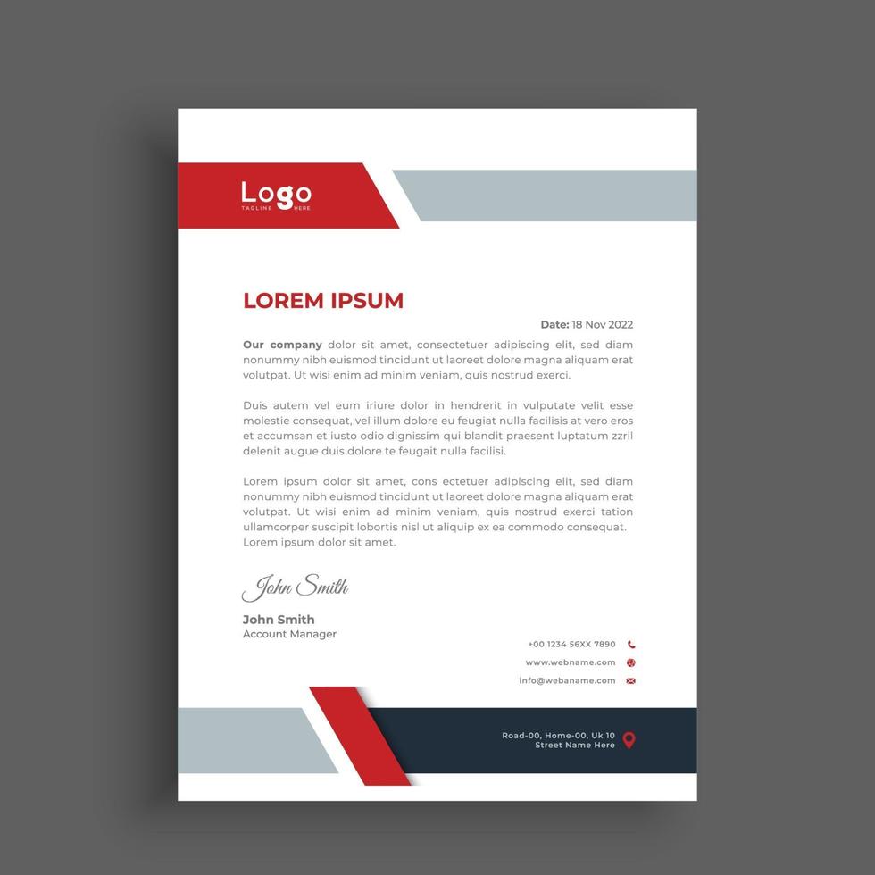 Business letterhead design template vector