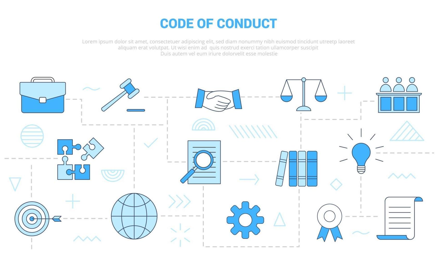 code of conduct concept with icon set template banner vector