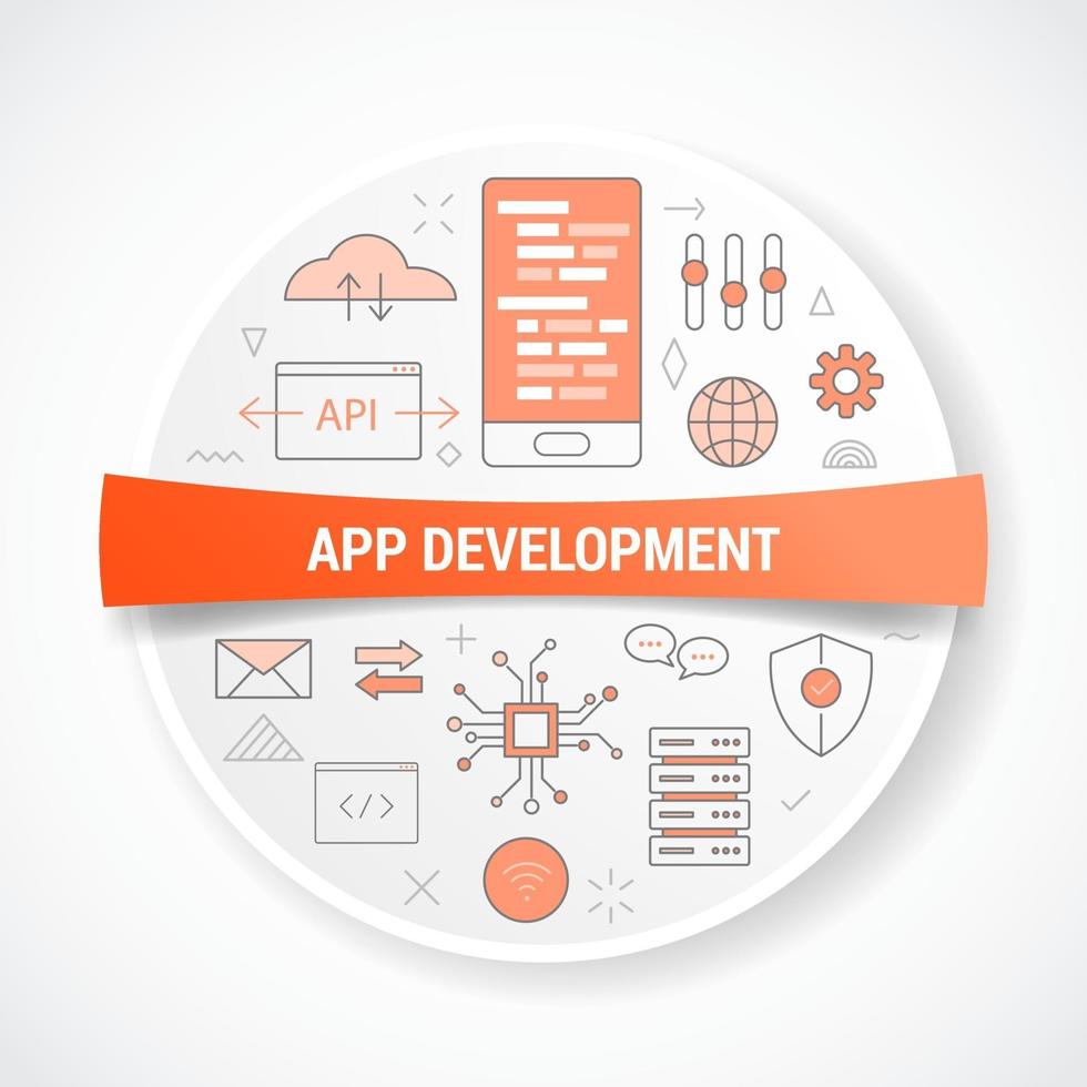 app development concept with icon concept vector