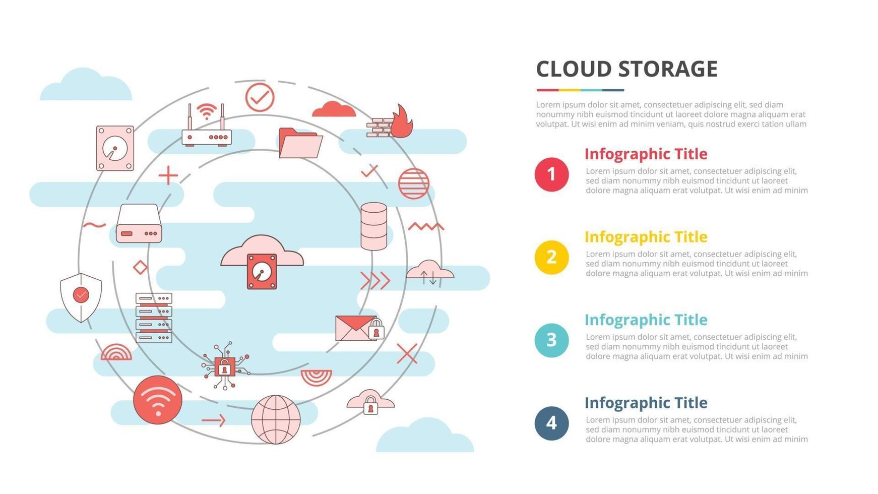 cloud storage concept for infographic template banner vector