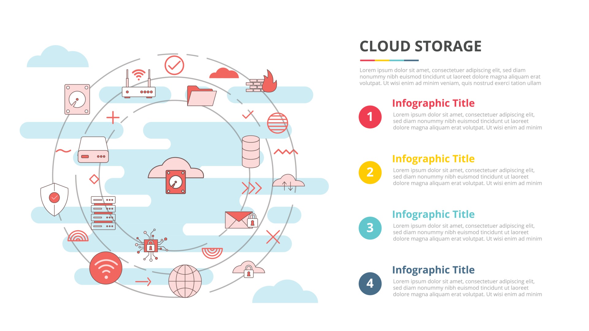 cloud storage concept for infographic template banner 3415650 Vector ...