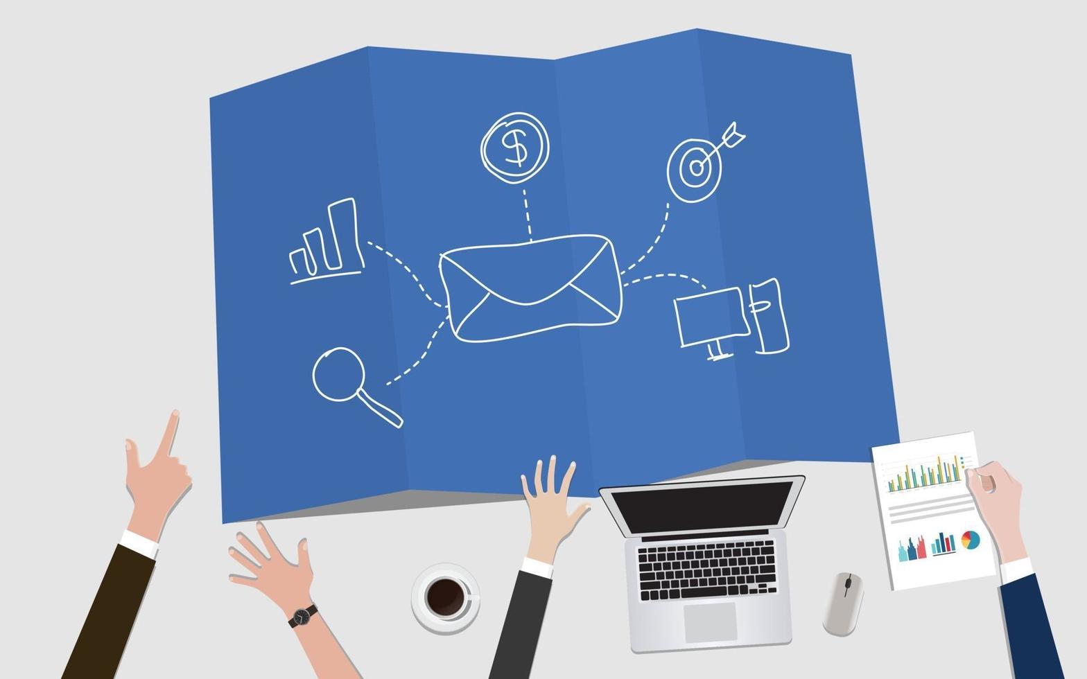 Ilustración de concepto de marketing de boletín de correo electrónico vector