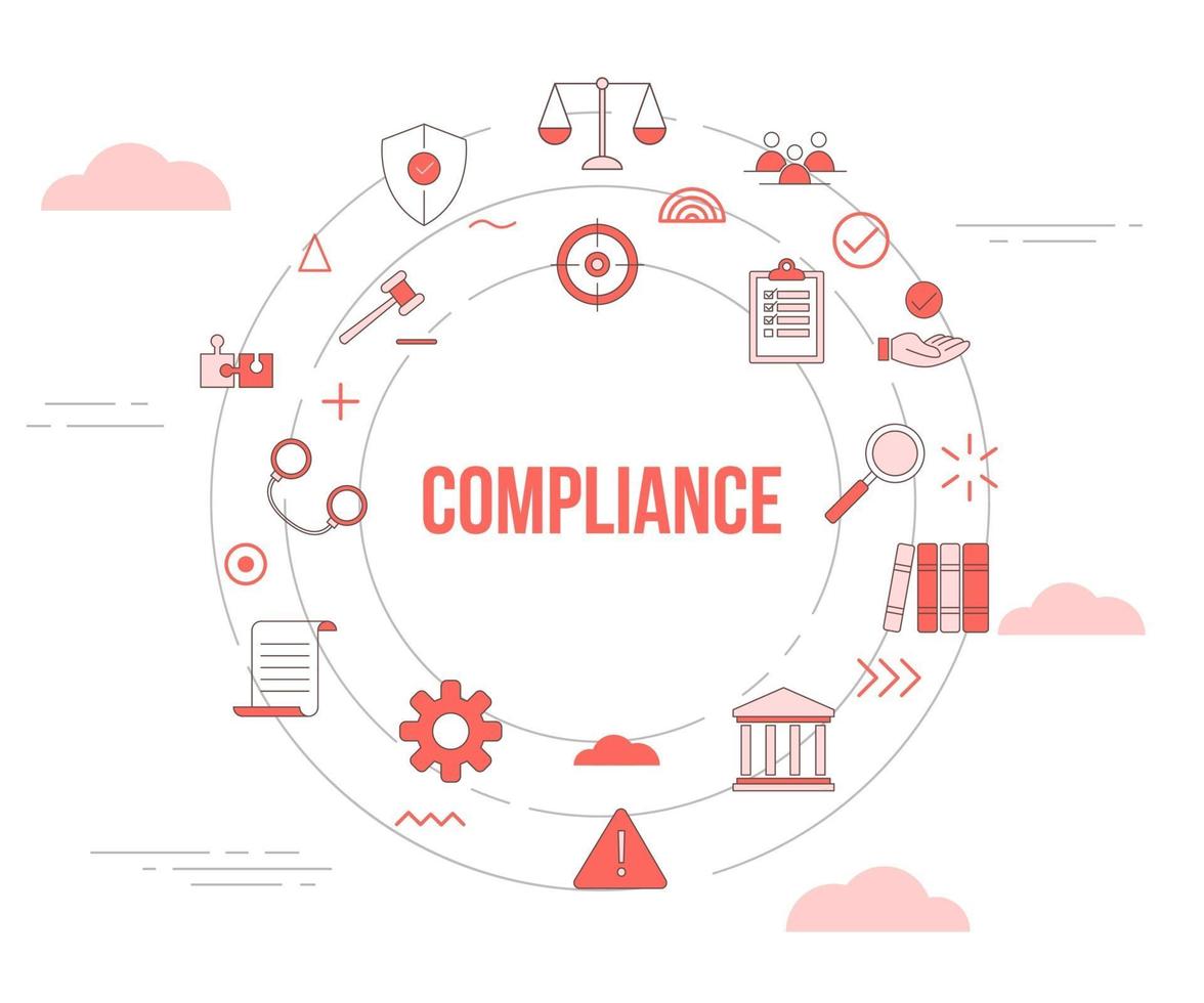 compliance concept with icon set template banner vector