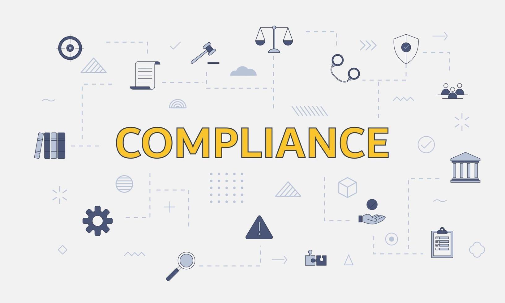 compliance concept with icon set with big word vector