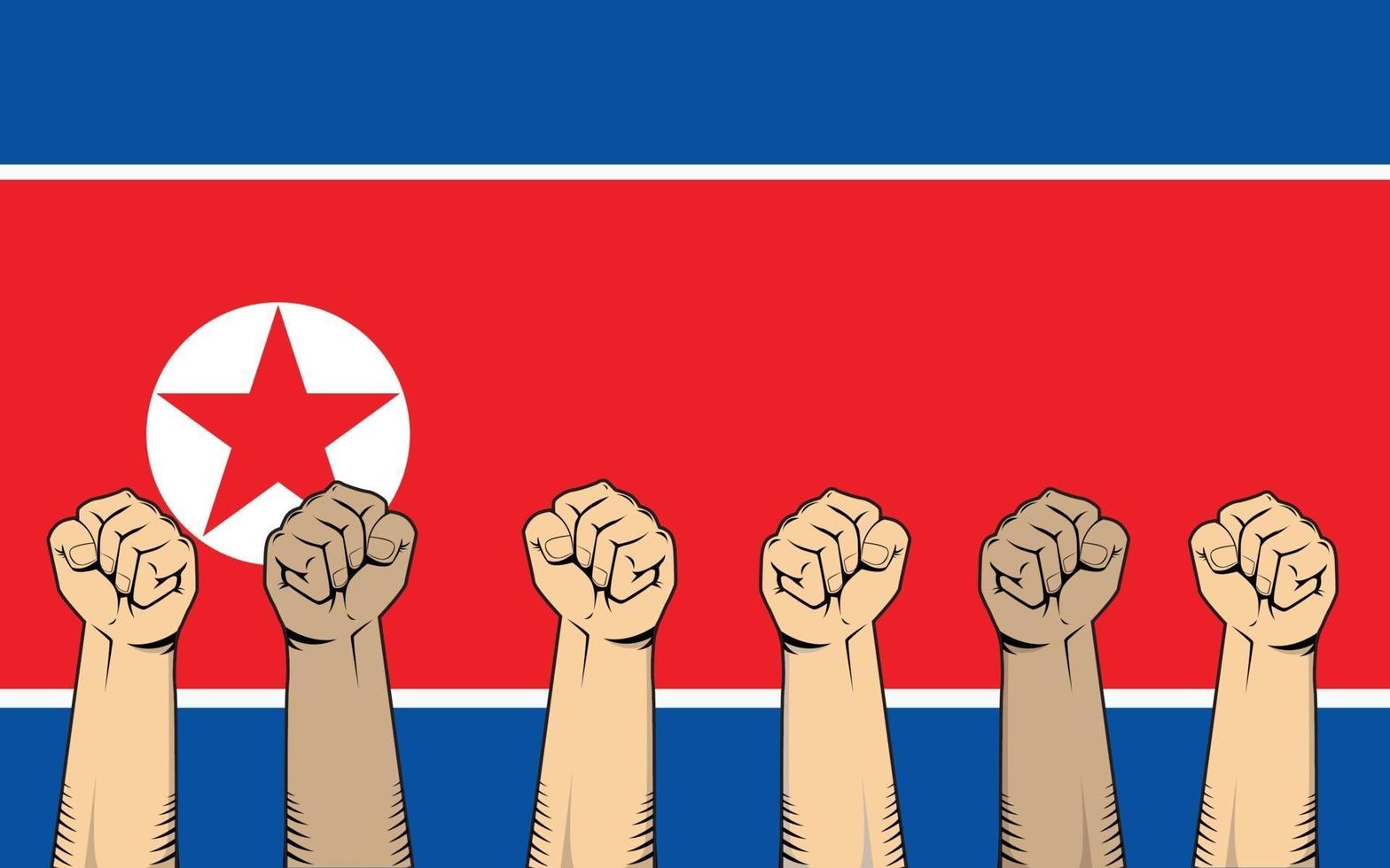 north korea protest fight against a war illustration vector