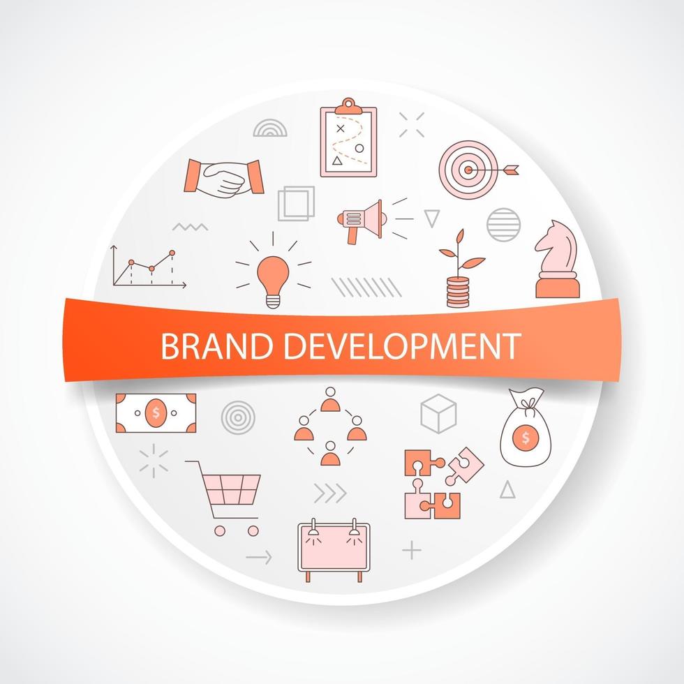 brand development concept with icon concept vector
