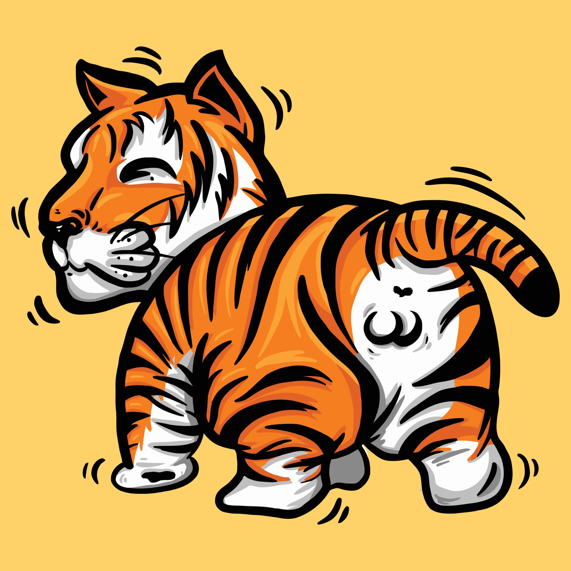 veteraan Haringen inflatie hand drawn cute baby tiger cartoon vector illustration 3415759 Vector Art  at Vecteezy