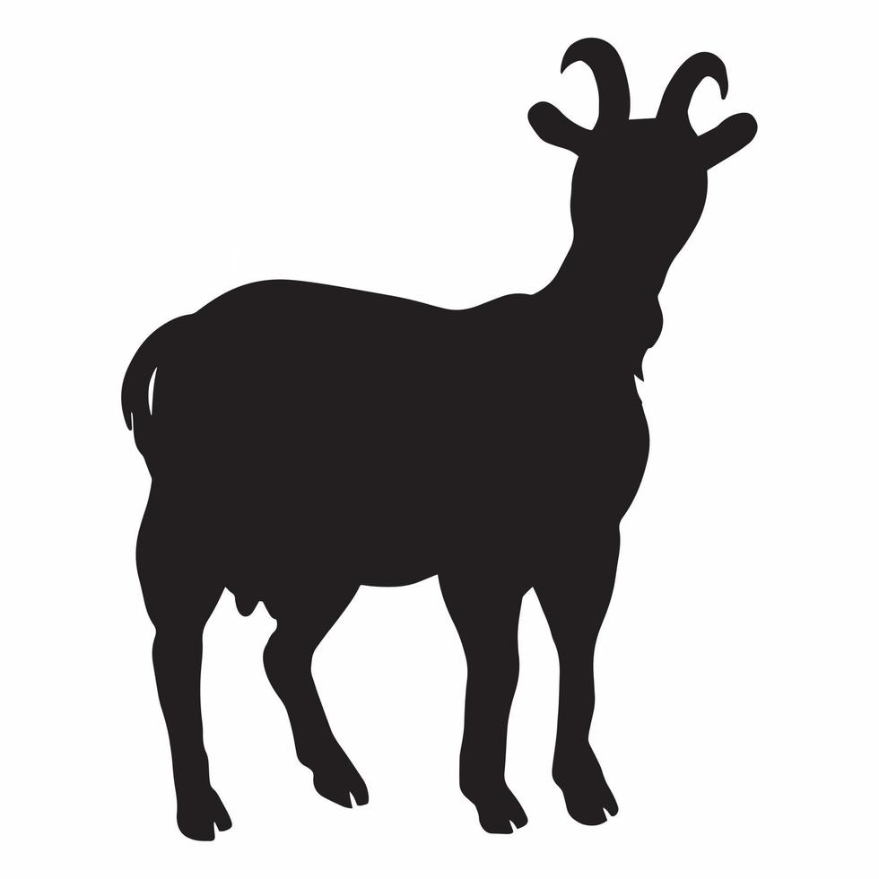 goat shape black silhouette vector illustration