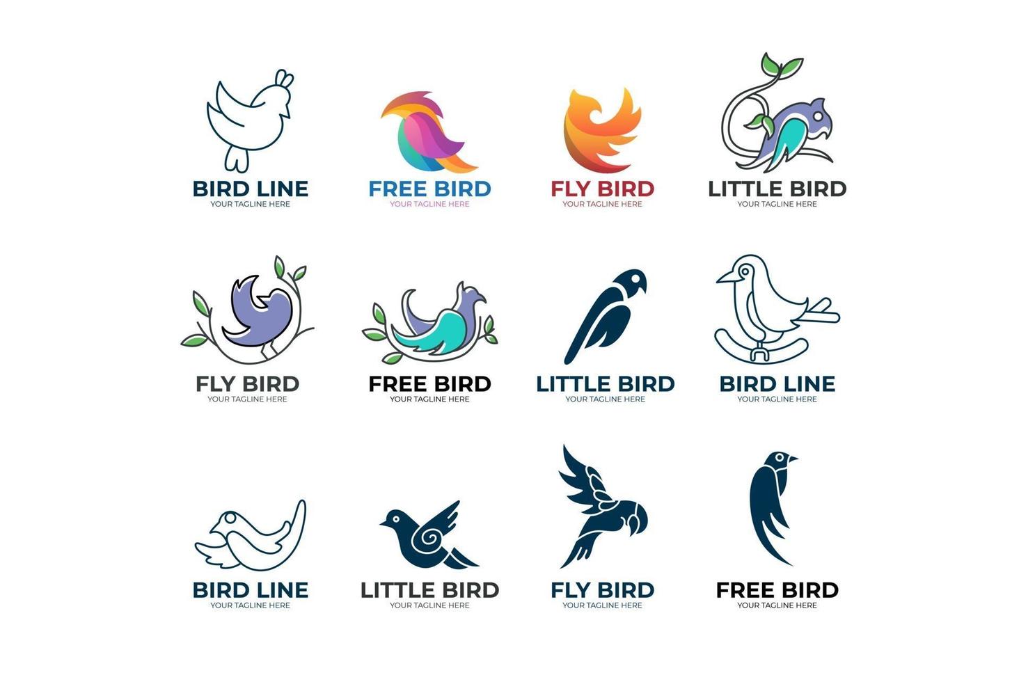 Bird  logo collection illustration design vector