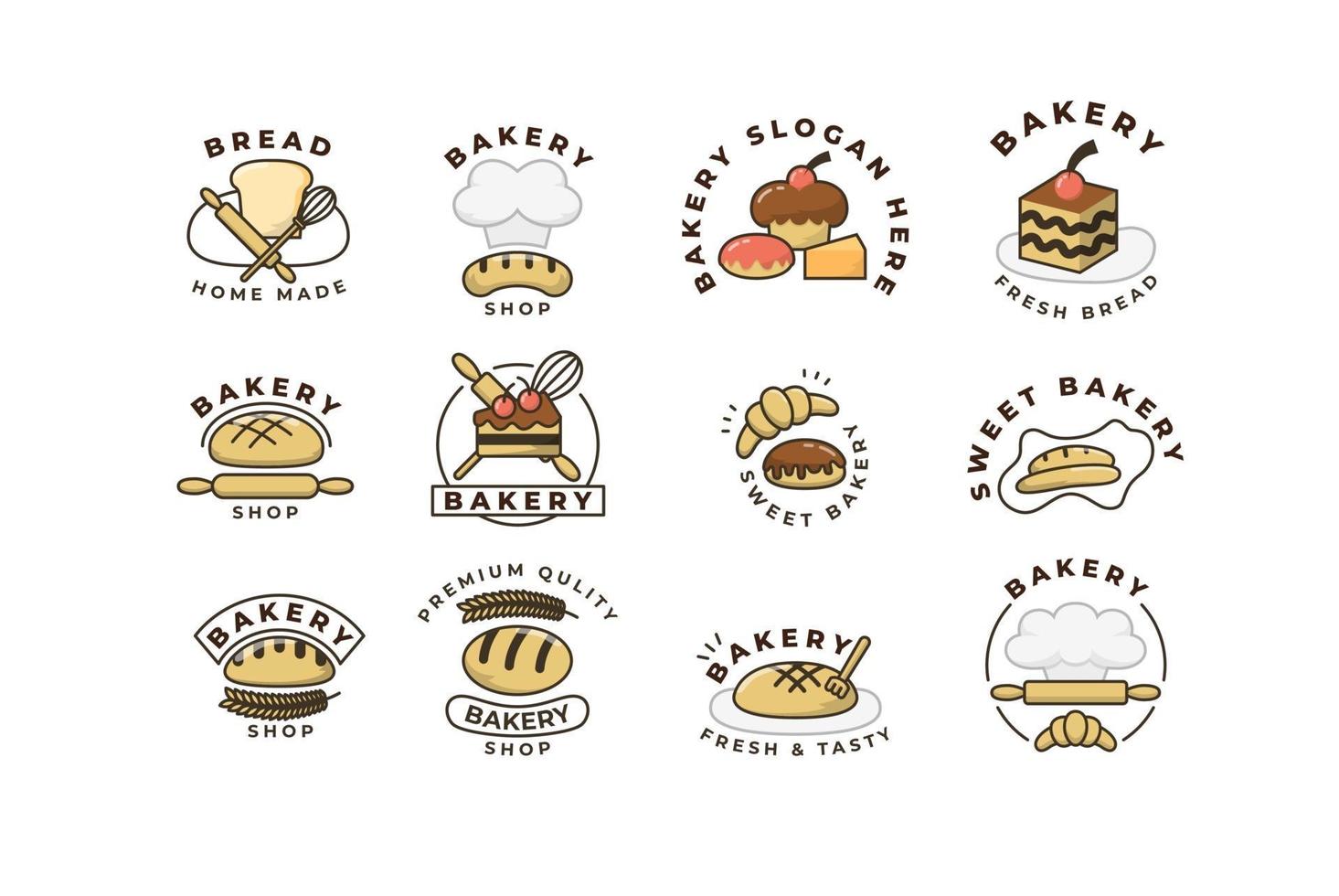 Bakery  logo collection illustration design vector