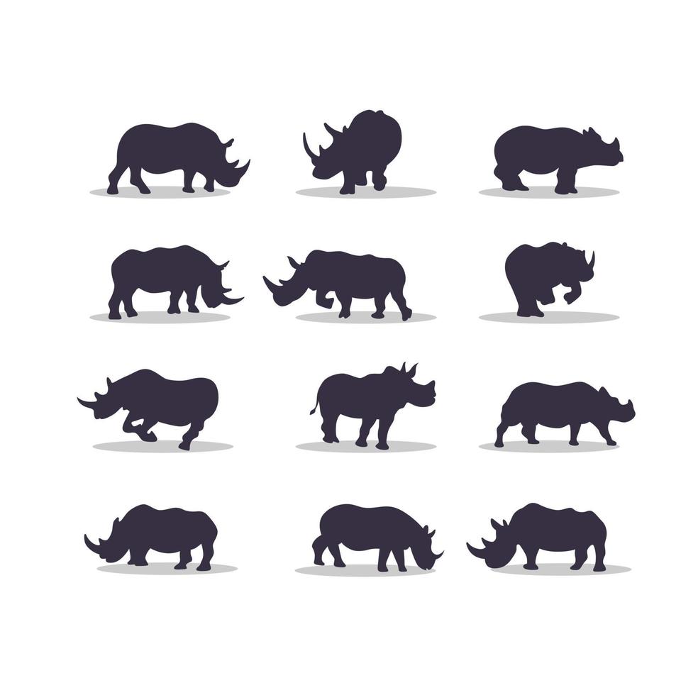 Rhino silhouette vector illustration design